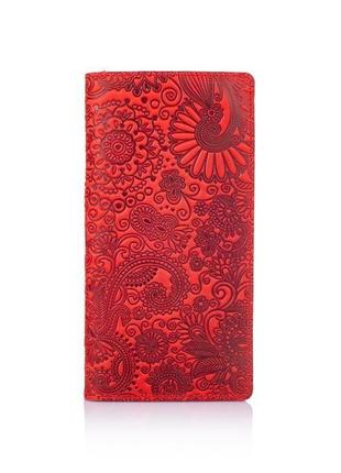 Шкіряний гаманець hi art wp-02 shabby red berry "mehendi art"