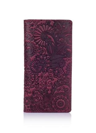 Шкіряний гаманець hi art wp-02 shabby plum "mehendi art"