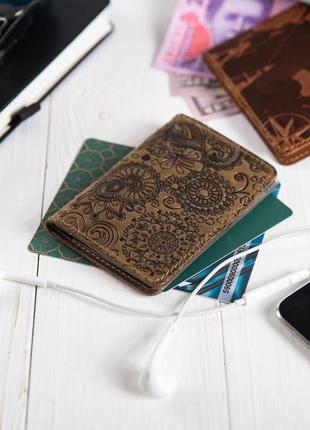 Обкладинка-органайзер для документів ( id паспорт ) / карт hi art ad-03 shabby olive "mehendi art"