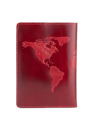 Обложка для паспорта pc-01 pc-01 crystal red  "world map"3 фото