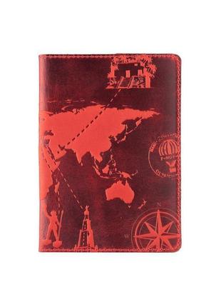 Обкладинка для паспорта hiart pc-02 shabby red berry "7 wonders of the world"