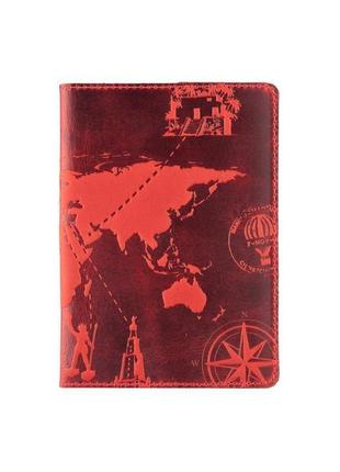 Обложка для паспорта  hiart pc-02 shabby red berry  "7 wonders of the world"