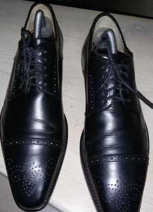 Canali (итали) восхитительные черные кожаные туфли 42 размер ( 28.5см)