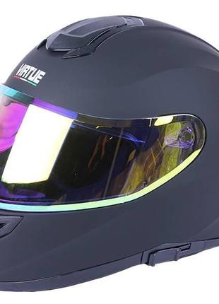 Шлем мотоциклетный кроссовый md-820-1 virtue (черный матовый,  стекло желтый хамелеон, size xs)