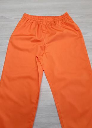 Медичні штани помаранчевий колір 40-56 р з котона1 фото