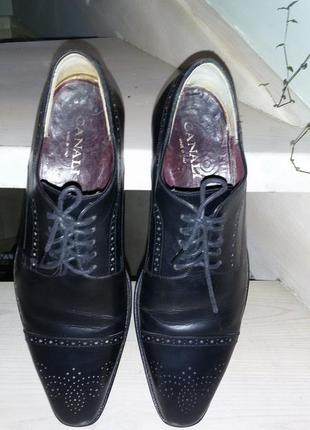 Canali (итали) восхитительные черные кожаные туфли 42 размер ( 28.5см)9 фото