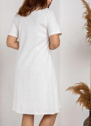 Сорочка для вагітних - біла з кольоровим горошком2 фото
