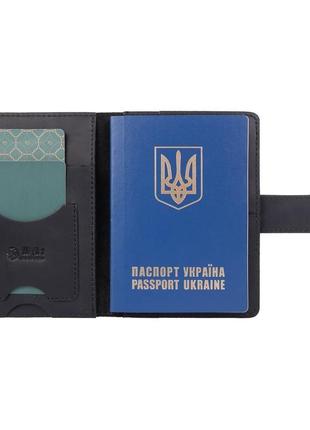 Кожаное портмоне для паспорта / id документов hiart pb-02/1 shabby night6 фото