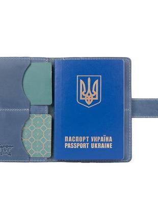 Шкіряне портмоне для паспорта / id документів hiart pb-03s/1 shabby lagoon "world map"6 фото