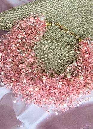 Намисто з бісеру " квітучий прованс"