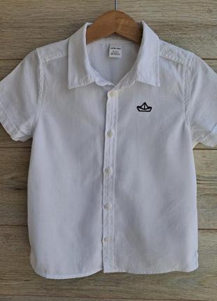 Белая рубашка waikiki 3-4г белая тениска1 фото