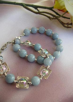 Сет браслетів з аквамарину " блакитна лагуна 3"