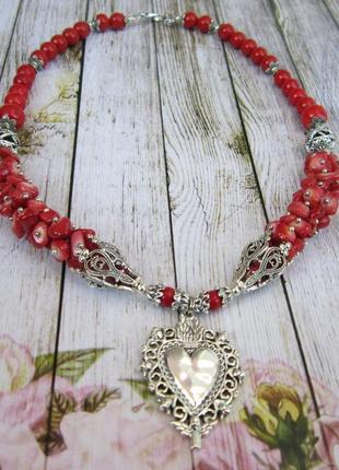 Намисто з коралу " палке серце"