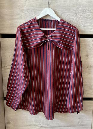 Оригінальна смугаста блуза великого розміру2 фото