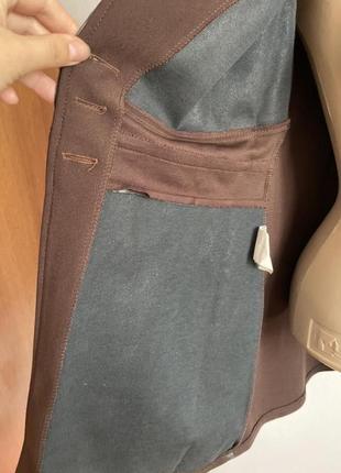 Пиджак кожанный коричневый6 фото