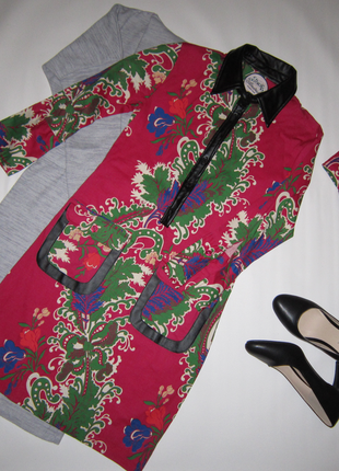 Роскошное яркое платье отделка под кожу испанский бренд almatrichi