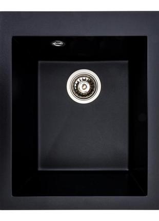 Гранитная мойка для кухни platinum 4150 sokil матовая (черная)