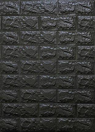 Декоративна 3d панель самоклейка під цеглу чорний 700х770х7мм (019-7) sw-00000063