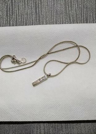 Ланцюжок чокер з підвіскою/три кристала на ній/ 38 см