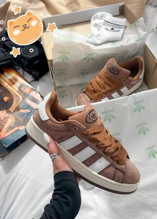 Жіночі кросівки adidas campus brown з натуральної замші