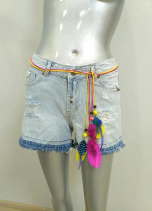 Шорти джинсові з пір'їнкою італія
