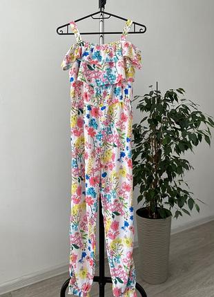 Комбинезон для девочки в цветочный принт