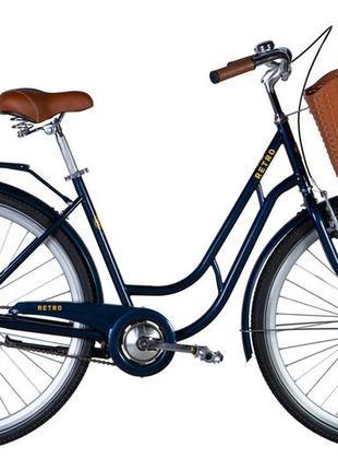 Велосипед st 28" dorozhnik retro velosteel рама-" з багажником задн st з кошиком pl з крилом st 20241 фото