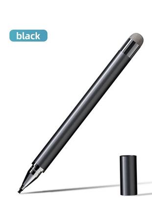 Универсальный стилус 2в1 stylus touch pen для смартфона, телефона, планшета, сенсорного экрана we72x-b черный