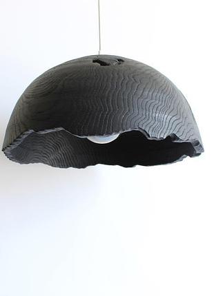 Люстра большая черная из натуральной древесины (1366)