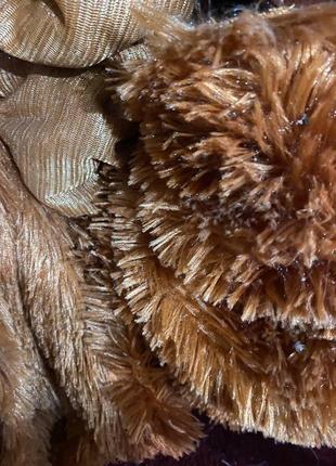 Хутро травка коричневе тканина для іграшки ведмедик