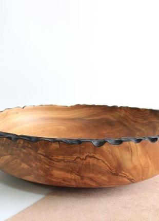Большая тарелка из ясеня ручной работы (1289)2 фото