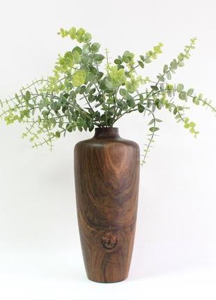 Декоративна ваза з горіха ручної роботи (1543)2 фото