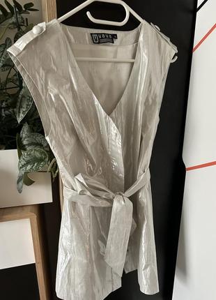 Ya-ya серебряная люксовая блузка туника 38-40