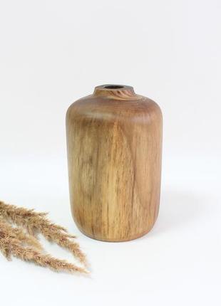 Дерев'яна ваза для сухоцвітів ручної роботи (1545)3 фото