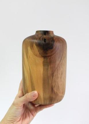 Дерев'яна ваза для сухоцвітів ручної роботи (1545)8 фото