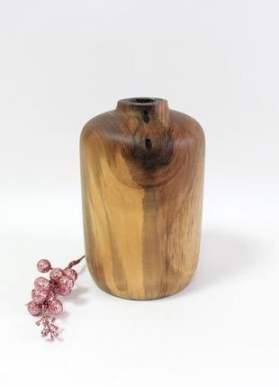 Дерев'яна ваза для сухоцвітів ручної роботи (1545)9 фото