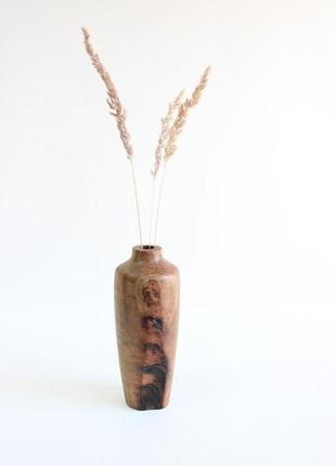 Декоративная ваза из ореха для сухоцветов (1549)5 фото