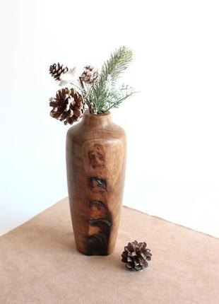 Декоративна ваза з горіха для сухоцвітів (1549)4 фото