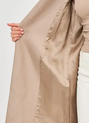 Бежеве демісезонне пальто на запах zara3 фото