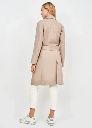 Бежеве демісезонне пальто на запах zara5 фото