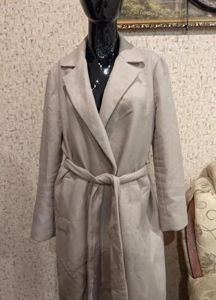 Бежеве демісезонне пальто на запах zara7 фото