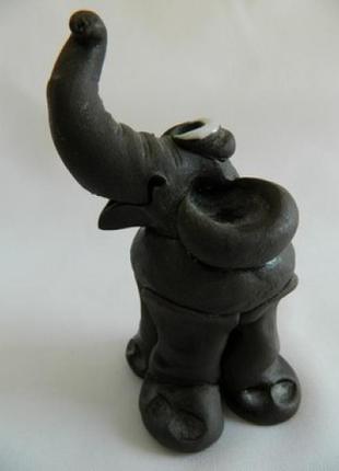 Статуэтка слон серый, керамика, глина5 фото
