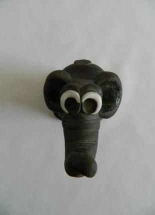 Статуэтка слон серый, керамика, глина6 фото