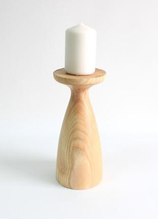 Подсвечник из ясеня диаметр 10 см, высота 23 см (1654) под заказ