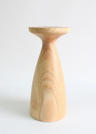 Подсвечник из ясеня диаметр 10 см, высота 23 см (1654) под заказ