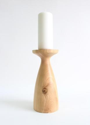 Подсвечник из ясеня диаметр 10 см, высота 23 см (1654) под заказ
