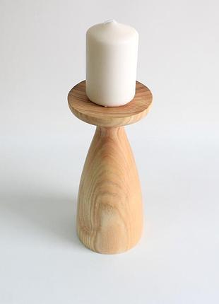 Подсвечник из ясеня диаметр 10 см, высота 23 см (1654) под заказ