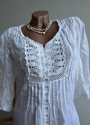 Сорочка блуза туніка стиль бохо  бавовна трендова жіноча xs-m8 фото