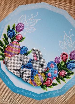 Салфетка пасхальная (ручная работа), вышитая бисером