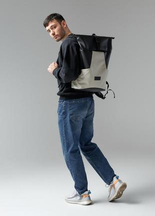 Чоловічий рюкзак ролл sambag rolltop x чорно-сірий6 фото